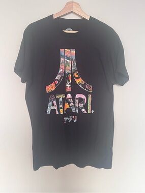 Atari Black T-Shirt with Colourful Classic Graphic Logo